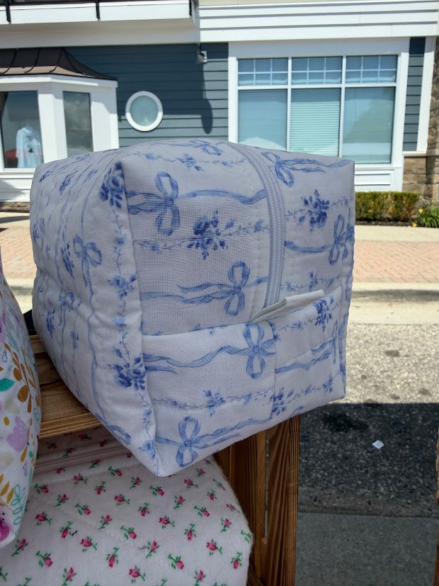 Blue Bow Makeup Bags