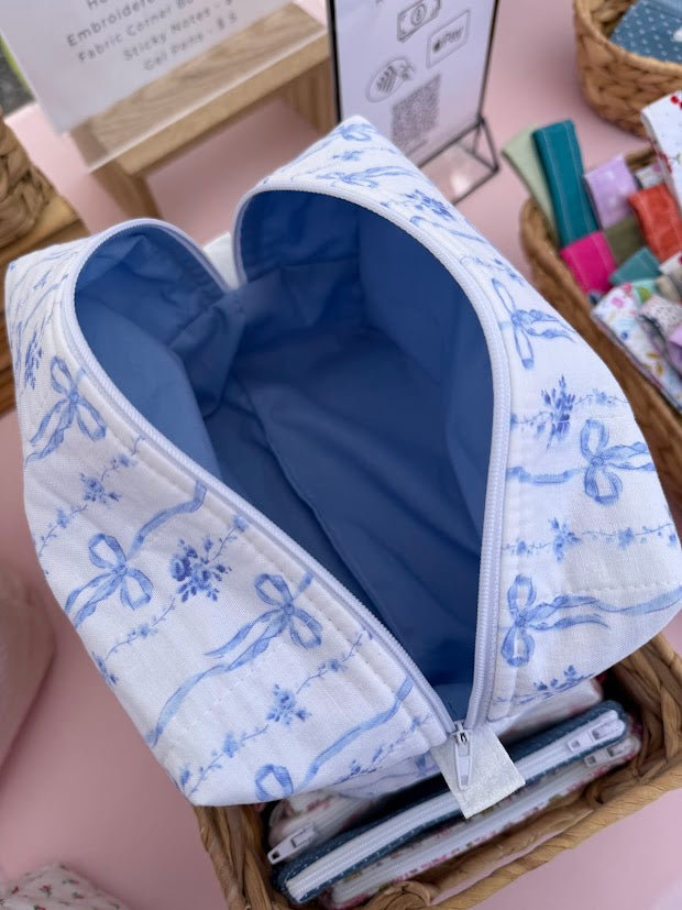 Blue Bow Makeup Bags