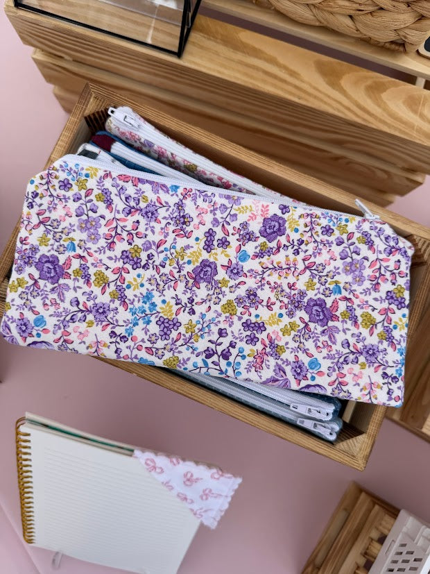 Purple Floral Pencil case
