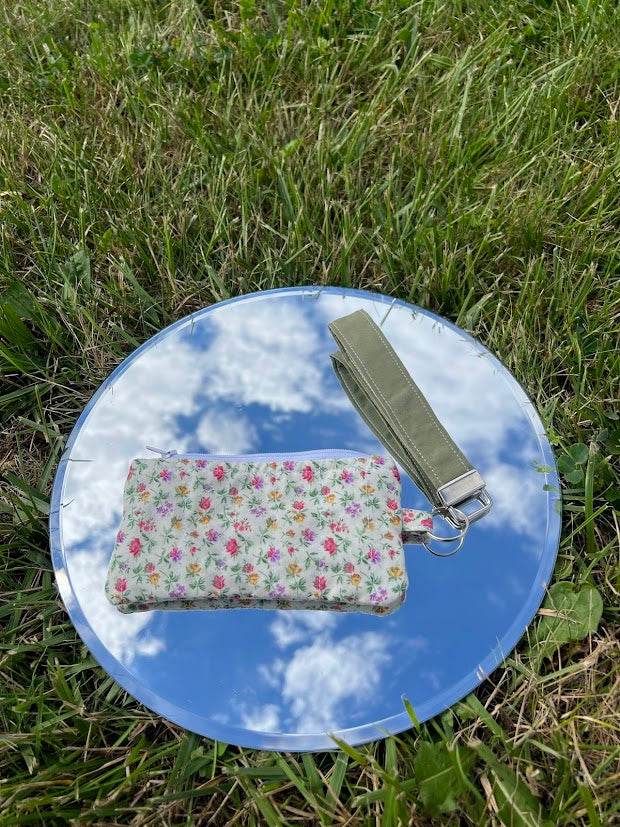Deep green floral wallet